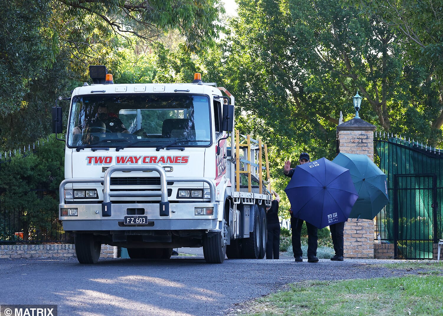 We were a little surprised when we spotted a crane arriving....