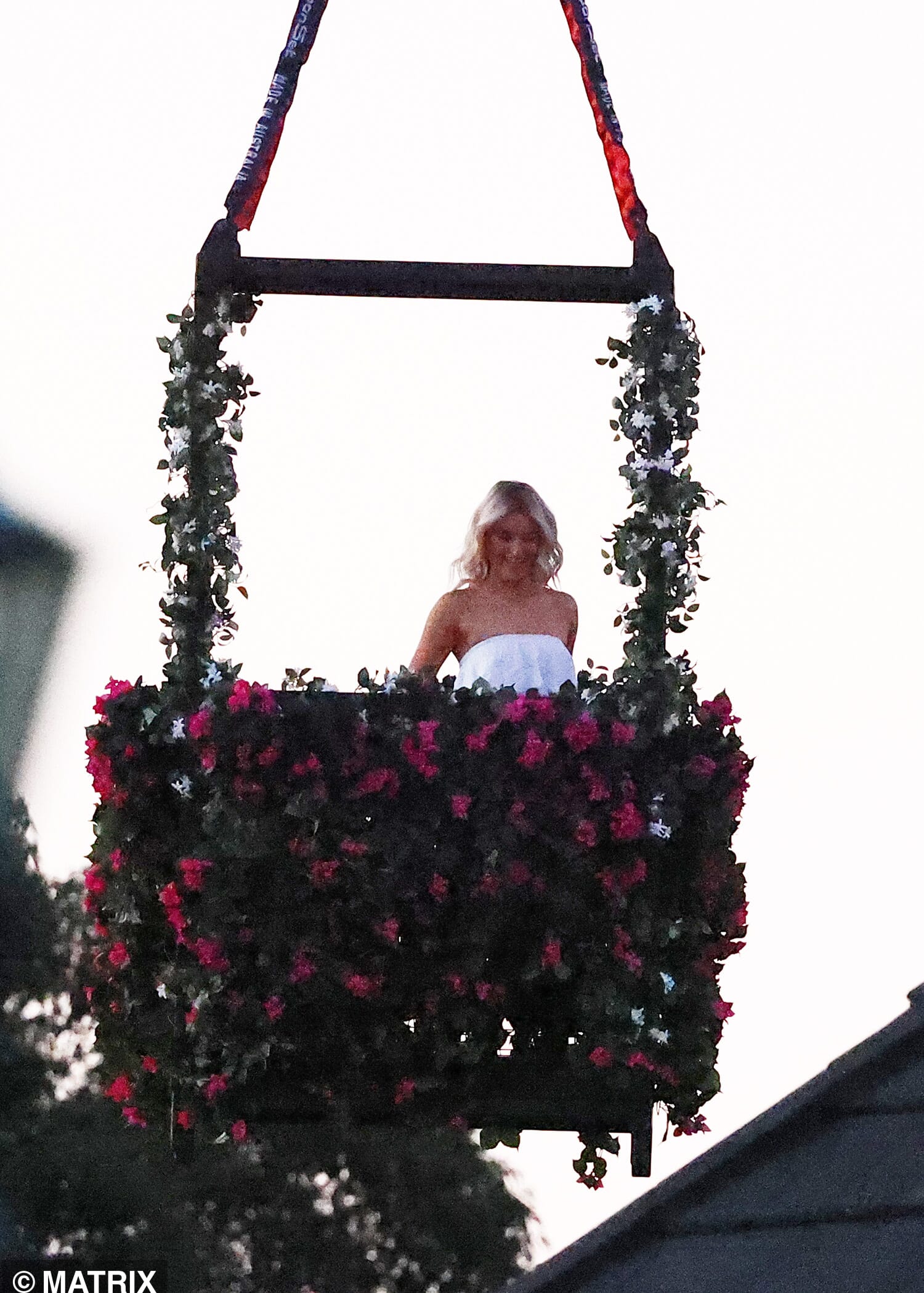 The contestant was lowered down into the mansion inside a cage