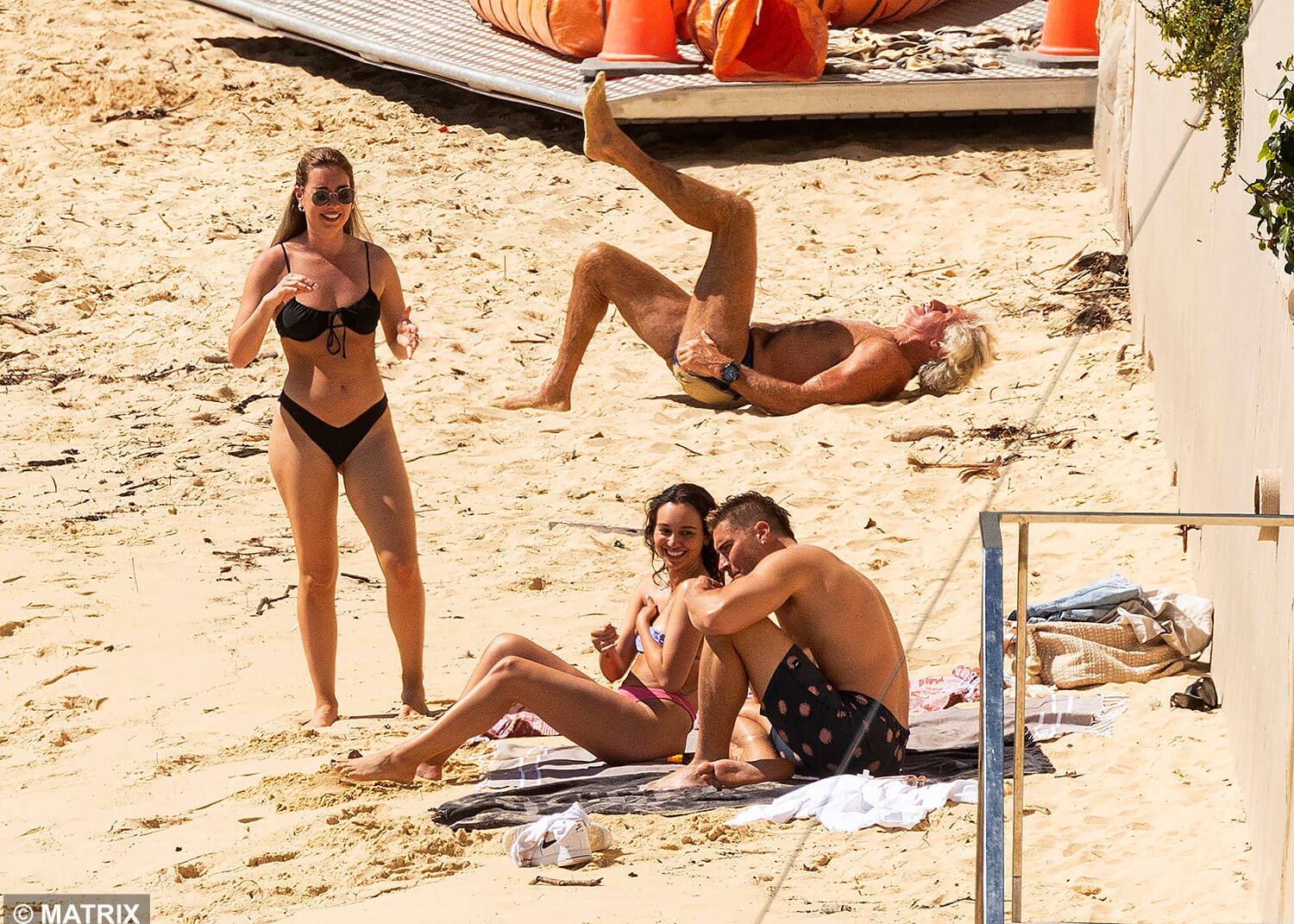 Bec joined them at the beach, obv
