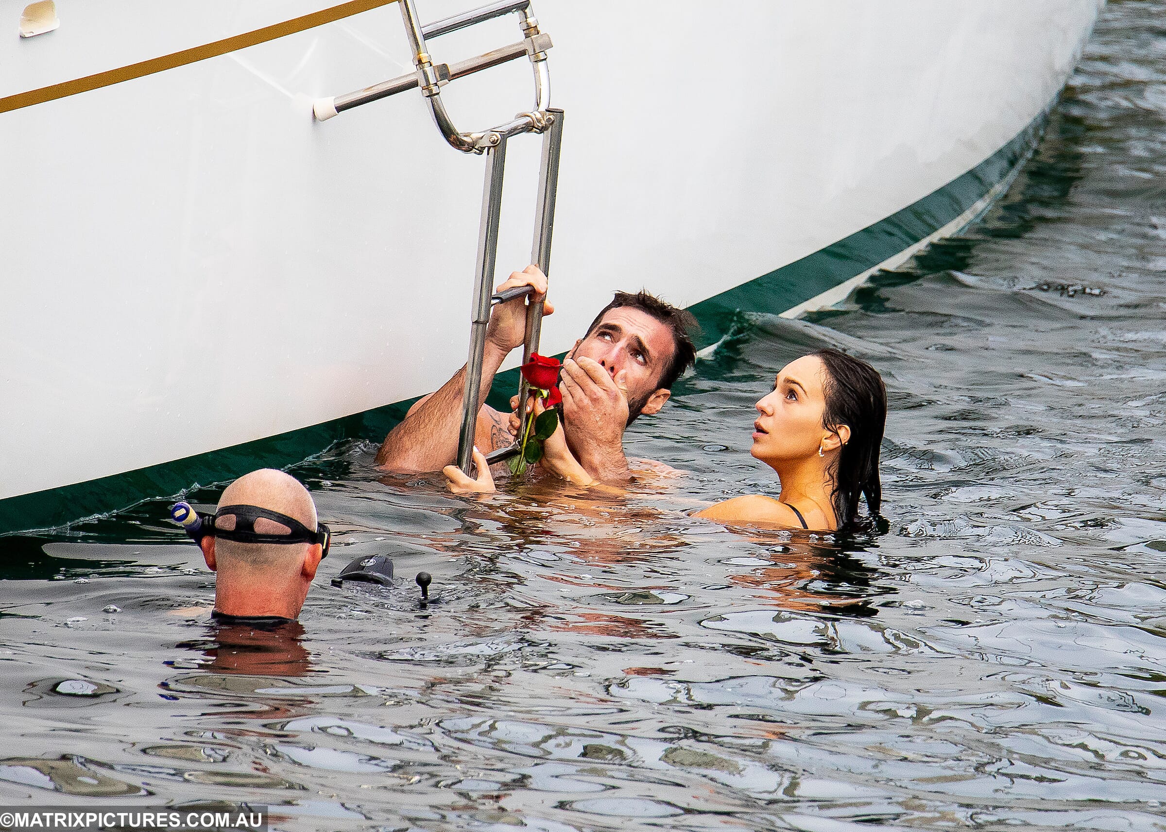 There's even blokes hiding under the water