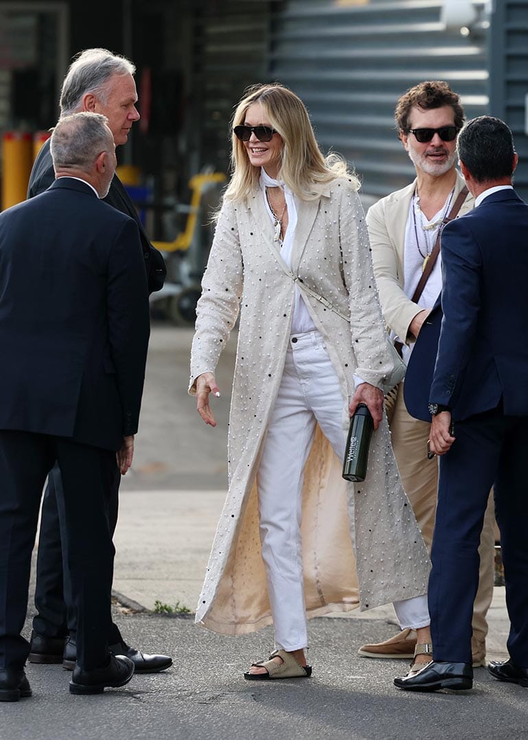 Pictured: Elle Macpherson arrives in Sydney with Doyle Bramhall