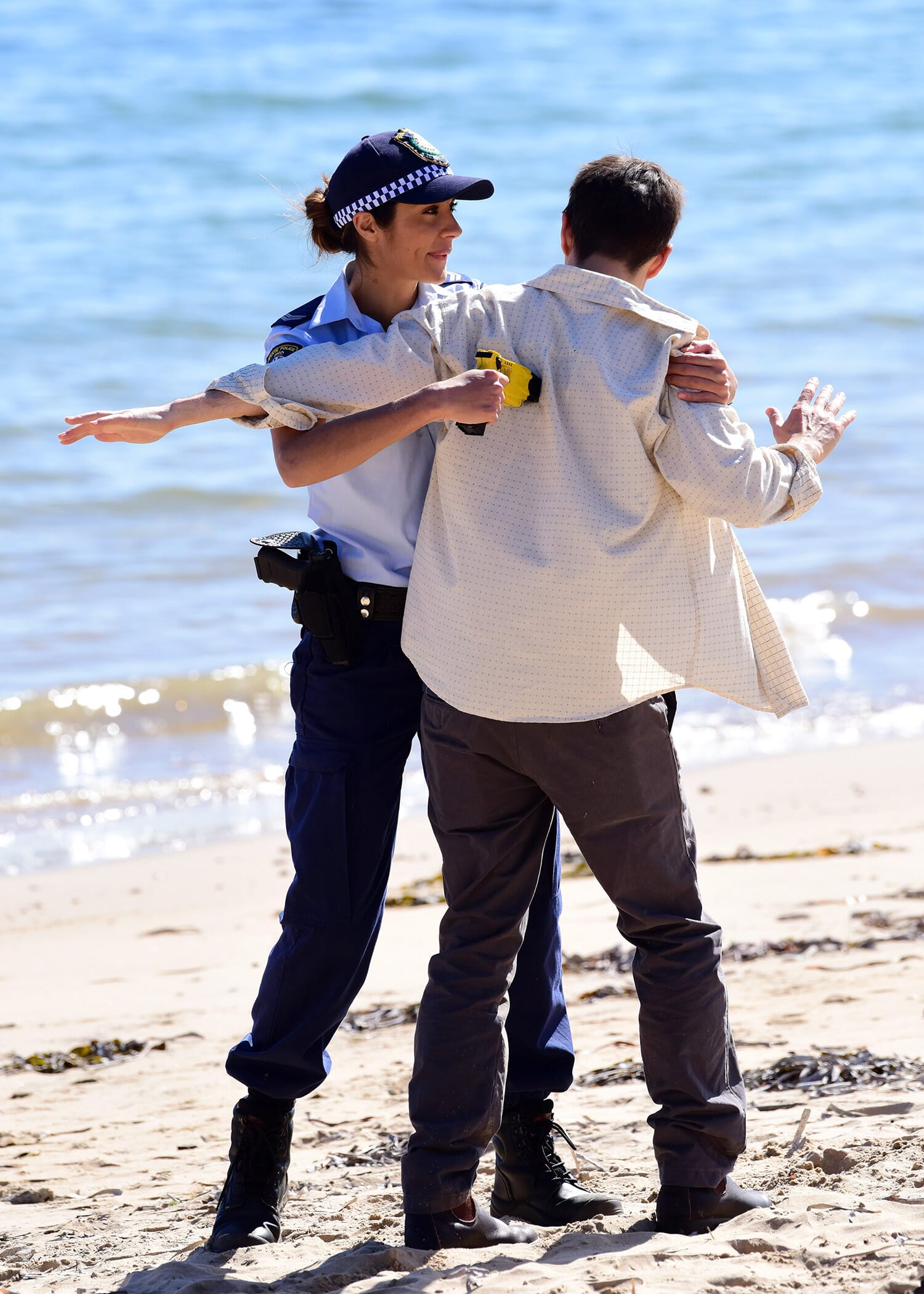 Senior Constable Kat Chapman tasers a man