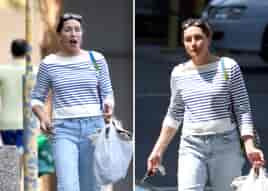 Claudia Karvan spotted out and about annoyingly without new boyfriend Dave Galafassi for paparazzi photo opp.