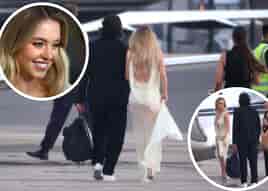 Airport dash! Sydney Sweeney smoke bombs ‘Anyone But You’ film screening for private jet flight to Surfers.