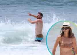 David Warner takes a dip at Maroubra Beach with Candice and the kids. Writer has a ‘big’ idea.