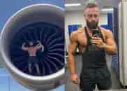 IDIOT OF THE WEEK Dumbest man in Sydney videos himself doing push ups in an aircraft turbine. And yes, he’s been arrested.